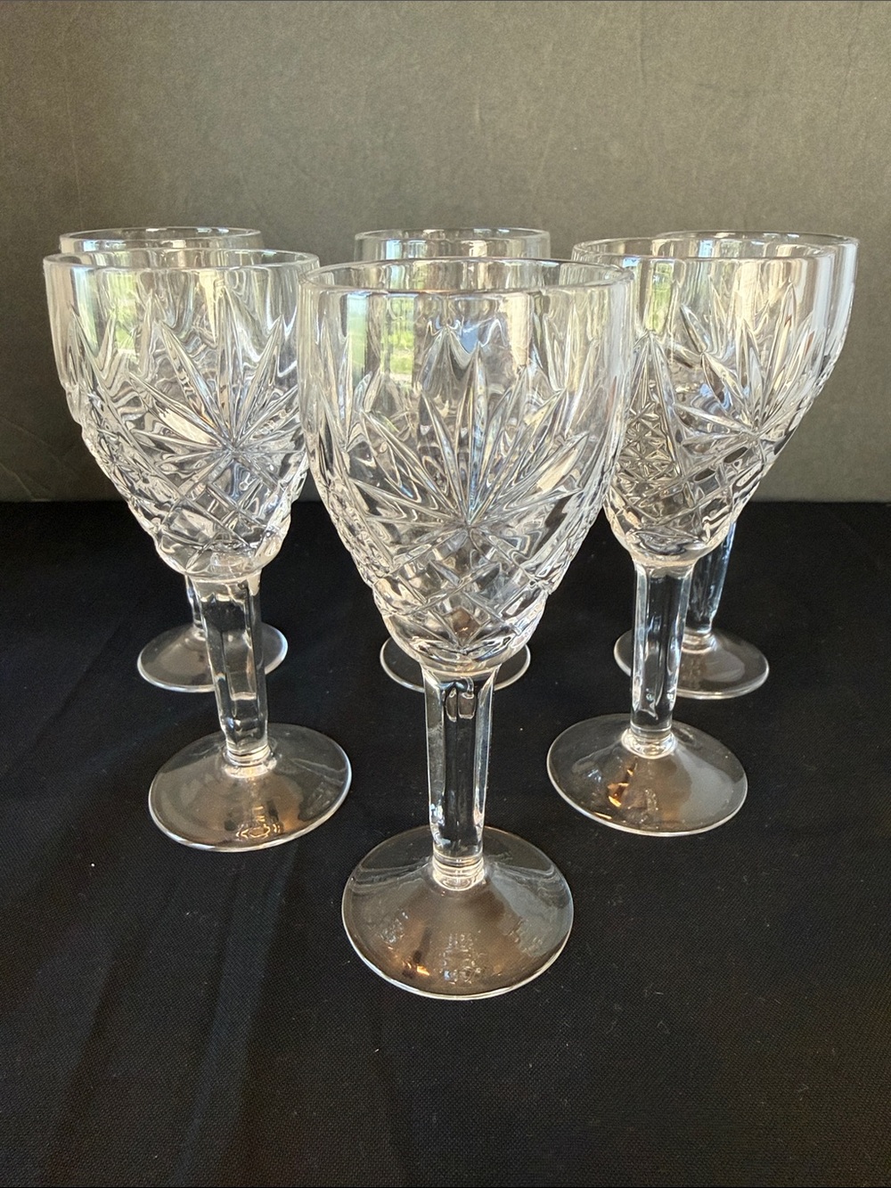 Pre 1936 St. Louis France Crystal Cordial Glasses Chantilly Pattern.